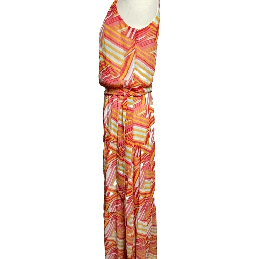 Julia Jordan Women's Printed Mock-Neck Tier Maxi Dress Size 4 Retro 70’s Boho - Picture 2 of 11